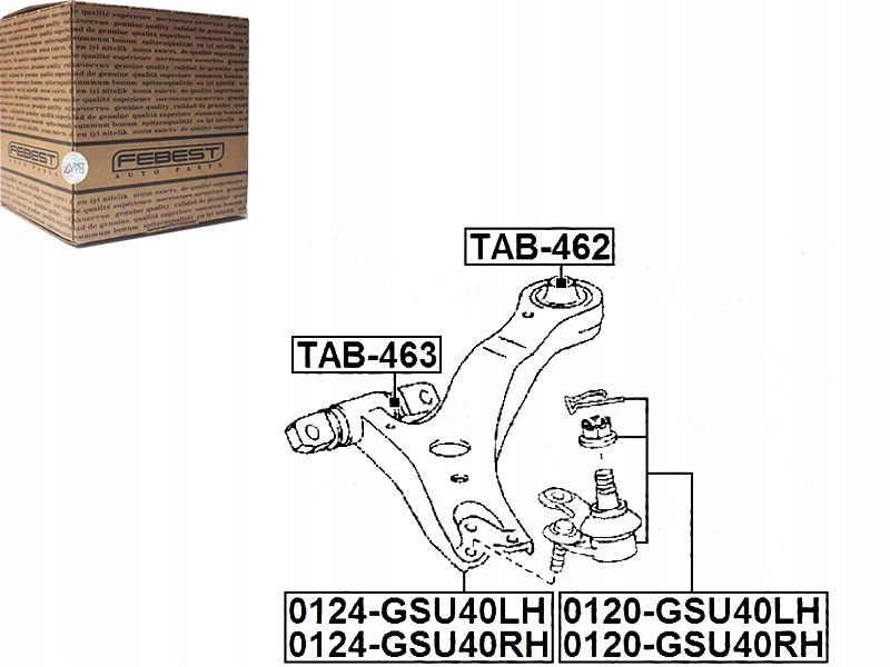 фото №1, Febest 0124-gsu40lh рычаг, подвеска колеса