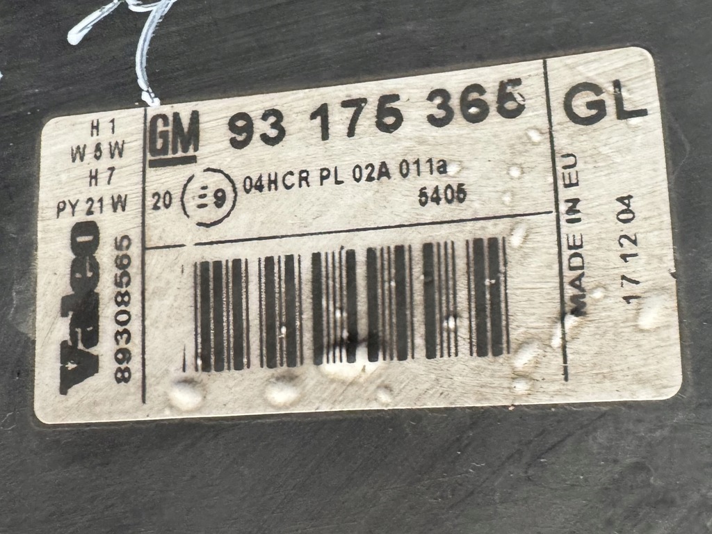 фото №13, Лампа передняя правая opel meriva a 93175365