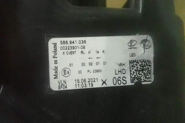 фото №7, Лампа правая правый full led skoda kodiaq 566 lift