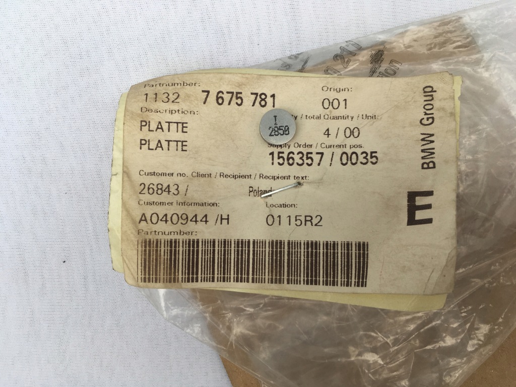 Купити Пластина wyrównawcza 2,85m bmw 11327675781 r13 dakar