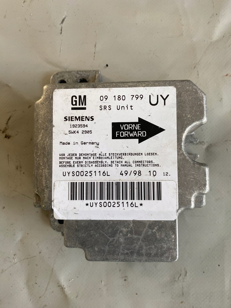 фото №1, Датчик подушка безопасности подушек opel 09180799uy
