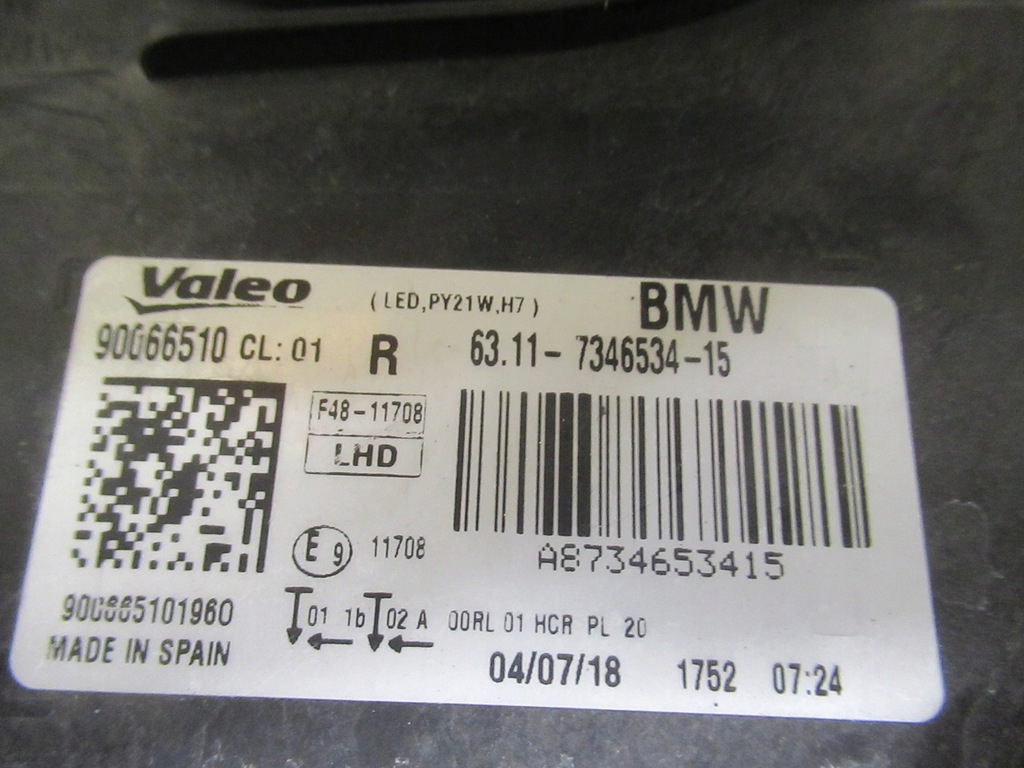 фото №16, Bmw x1 f48 15-19 лампа перед права звичайна 6311 7346534 7346536