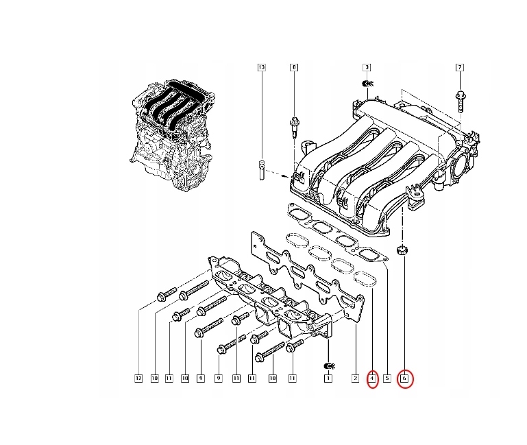 фото №3, Оригінальний номер renault ущільнювачі колектор scenic ii 1.6 16v