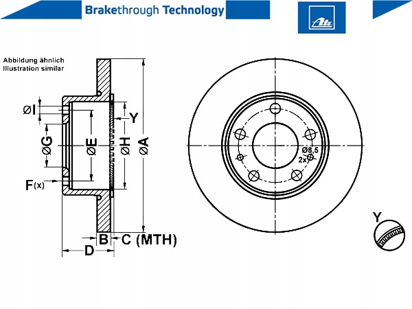 фото №2, Ate 24.0116-0128.1 диск гальмівна