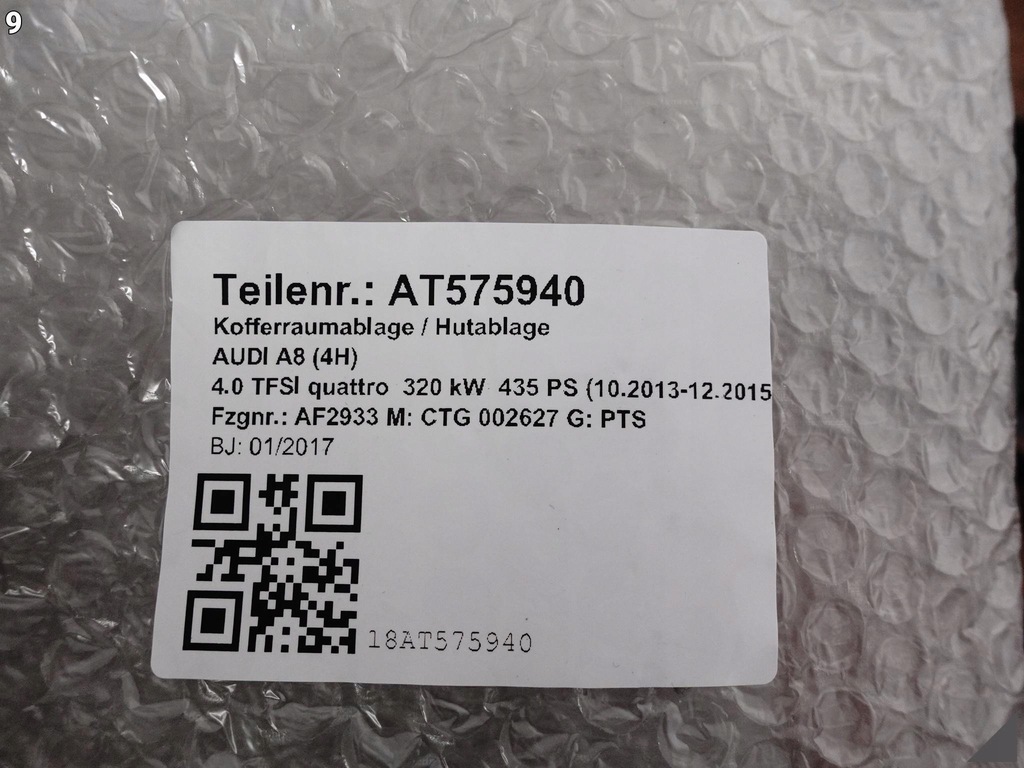 фото №10, Audi a8 s8 4h0 d4 lift 09-17 полиця задня багажника решітка bose long cv5