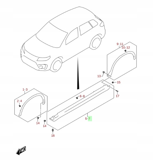 фото №12, Suzuki vitara iii 2015- молдинг порог левая