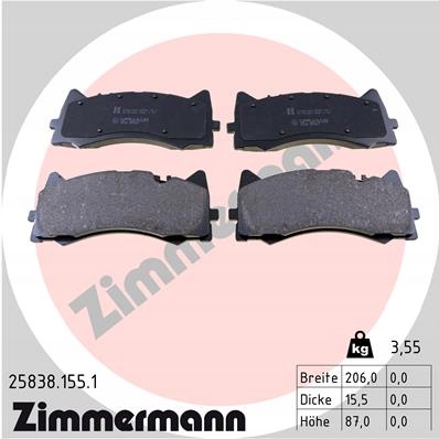 Гальмівні колодки гальмівні zimmermann 25838.155.1 Ціна