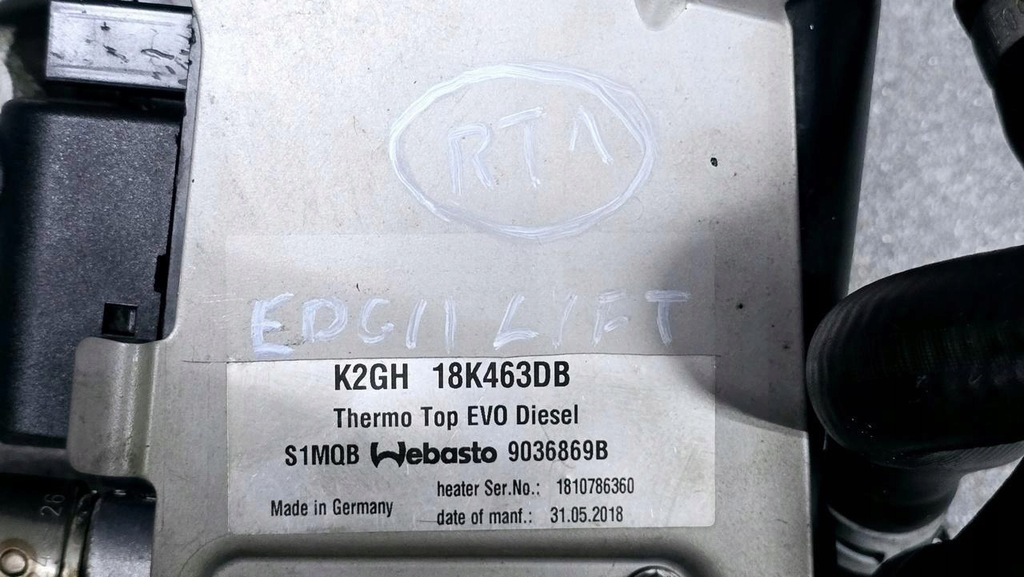 фото №8, Webasto обігрівач стояночний ford edge mk2 2.0 tdci lift k2gh-18k463-db qq