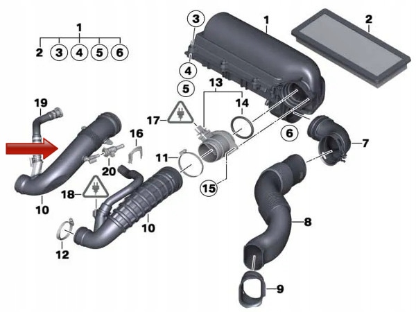 фото №6, Wąż труба воздухозаборник впуск фильтра воздуха правый mini r55 r56 r57 r58 r59 r60 r61