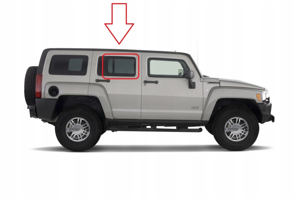 фото №1, Hummer h3 06-10r стекло боковая дверь задняя задних правых оригинал oem