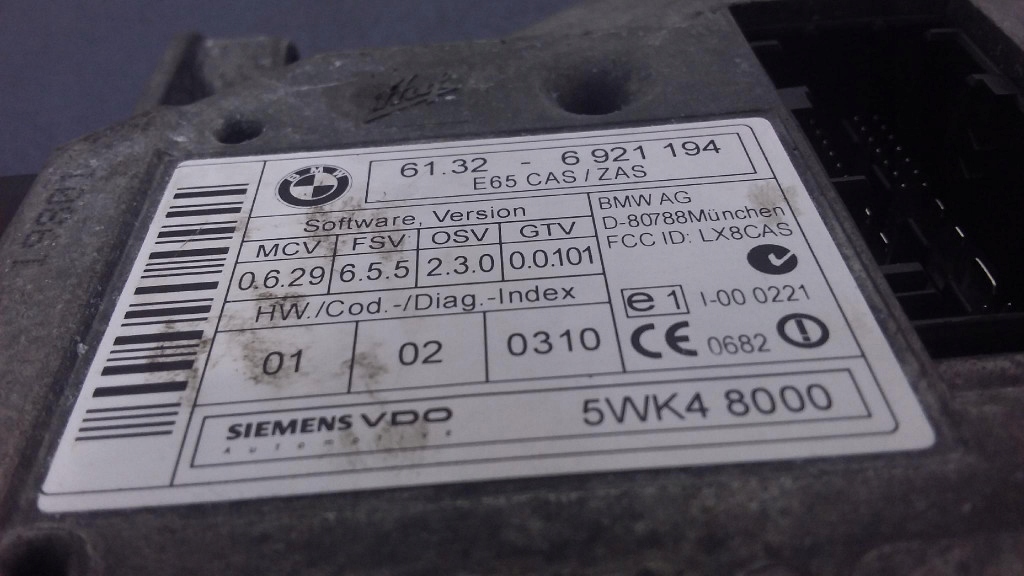 фото №6, Bmw e65 e66 замок запалювання ключ модуль cas запуск стоп 6921194