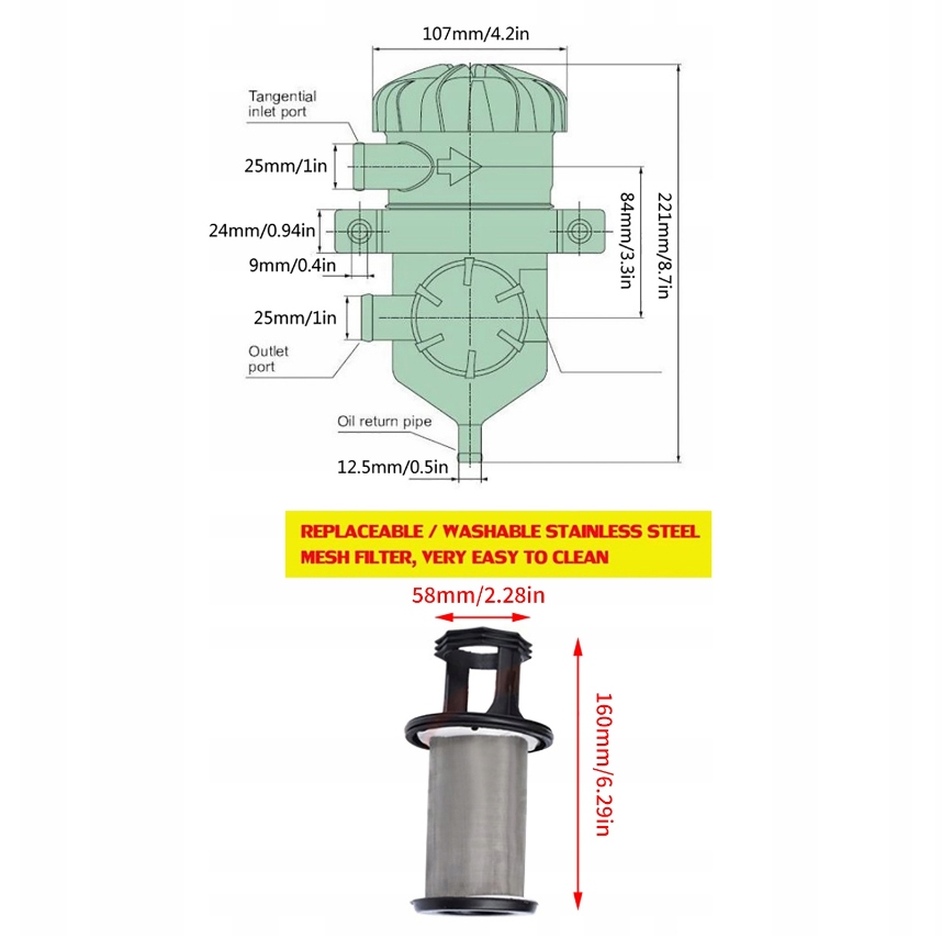 Сепаратор оливи фільтр 3931030955 до вентиляції коробки колінчастого вала аксесуари Оригінал