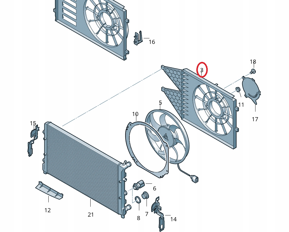 фото №8, Volkswagen seat skoda 1.2 + tdi корпус вентилятора кільце оригінальний номер 6r0121207a