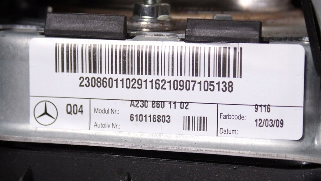 фото №11, Подушка подушка безопасности водителя mercedes clc a2308601102