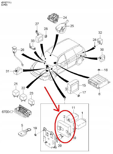фото №8, Блок управления модуль t.c.i. ecu kia carnival 2001-2005