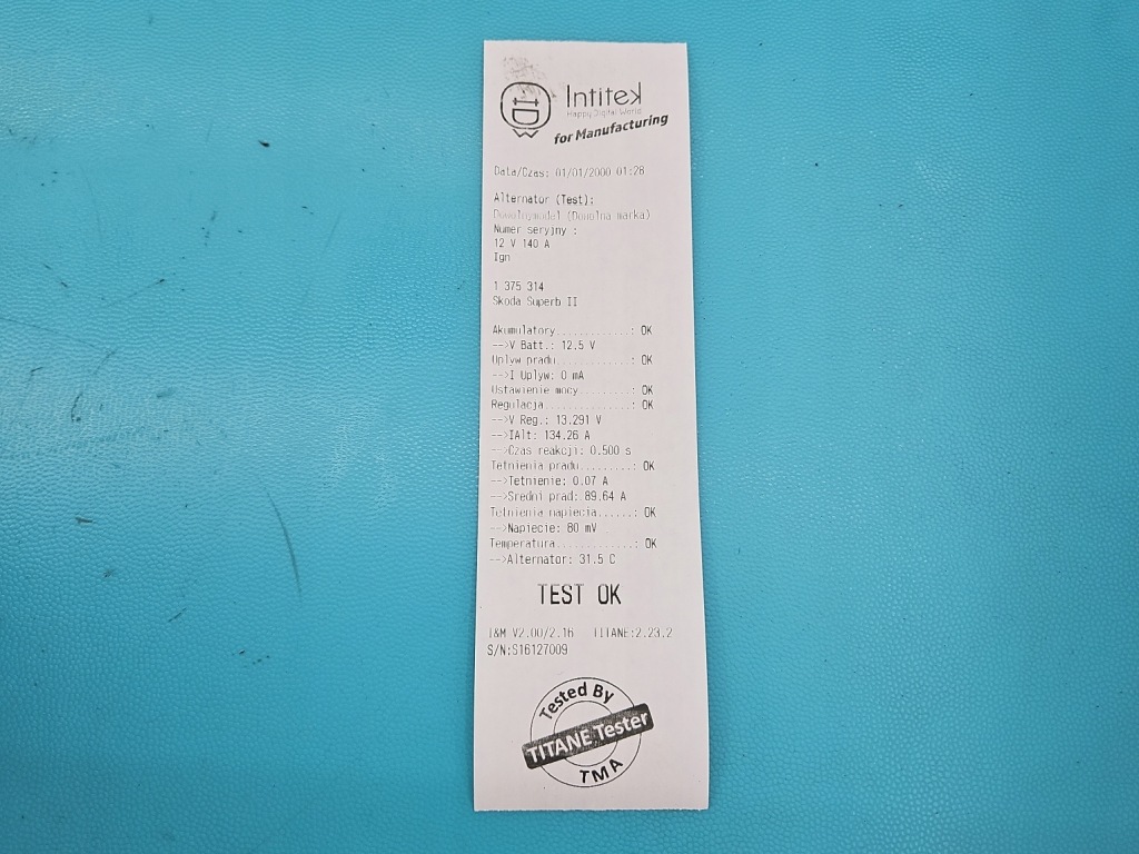 фото №8, Test генератор skoda superb ii 03l903023 1.6 tdi