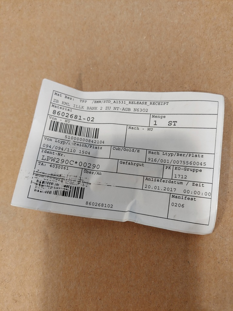 фото №6, Труба wąż 8602681 bmw 7 g11 g12 750i 750ix n63