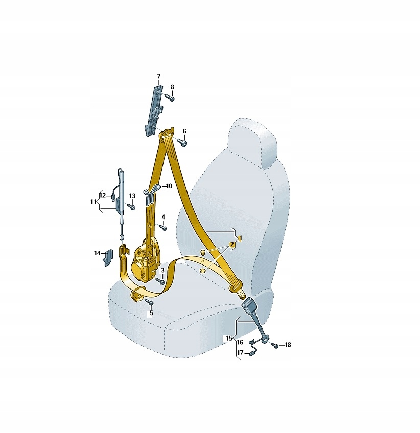 фото №1, Vw arteon pas безпеки лівий перед 3g8857705f raa