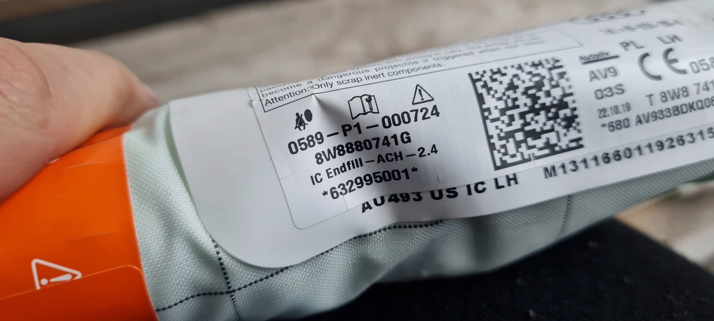 фото №10, A5 8w s5 шторка безпеки повітряна подушка безпеки ліва 8w8880741g sportback 5d org