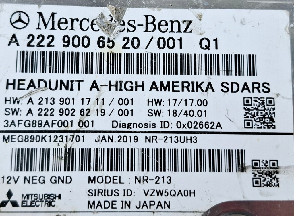 Mercedes радіо навігація мультимедіа nr-213 high amerika sdars a2229006520 Зі Шроту