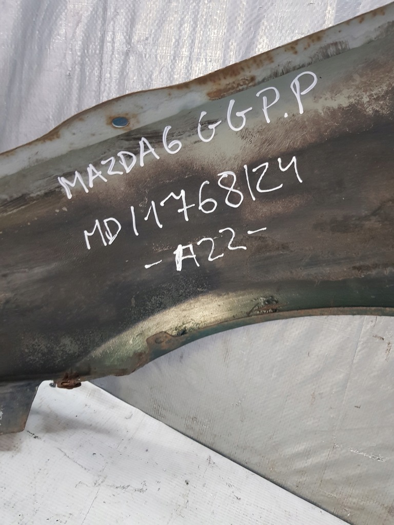 фото №12, Крыло mazda 6 gg правый перед зелёный 02-08r.