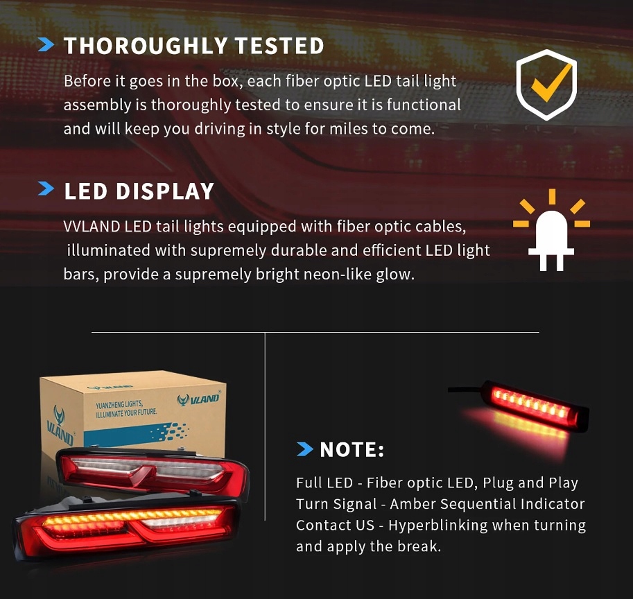 фото №9, Chevrolet camaro 2016- лампа лампы задняя led kpl vland тонированные + задний ход eu