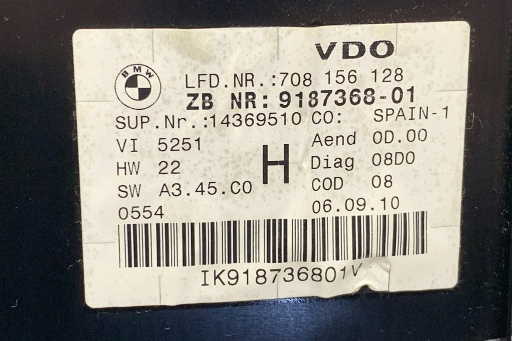 фото №12, Лічильник bmw 3 coupe e92 708156128 3.0l бензиновий 225kw 2011