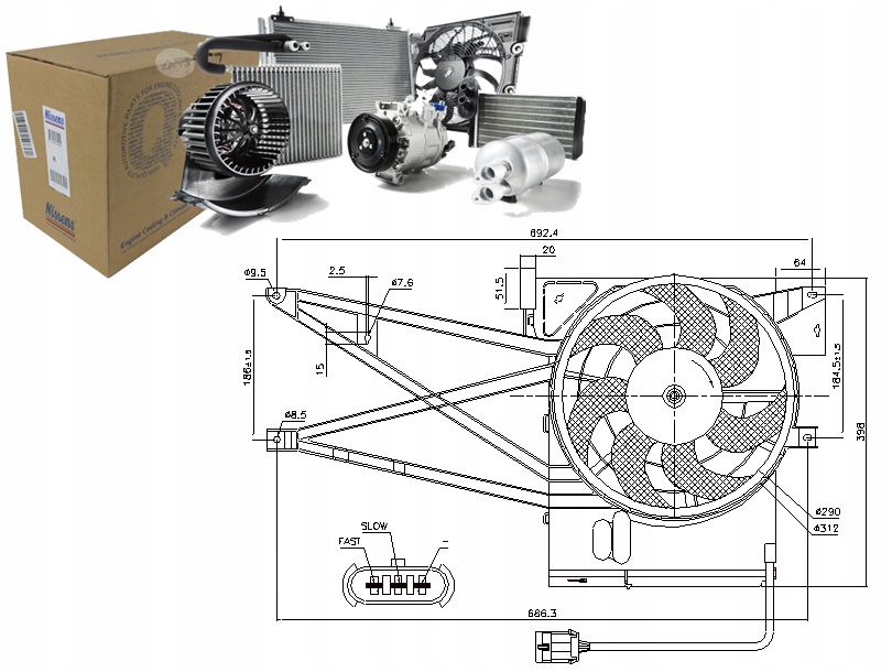 фото №12, Вентилятор радіатора кондиціонера opel vectra b 95
