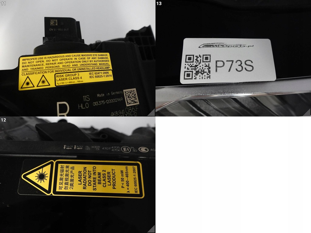 фото №12, Audi rs6 4k0 rs7 a7 4k8 c8 19- лампа laser full led правая перед europa 086f