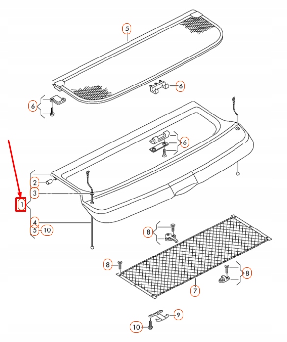 фото №7, Audi a3 8p багаж compartment cover 8p4867769be2j9
