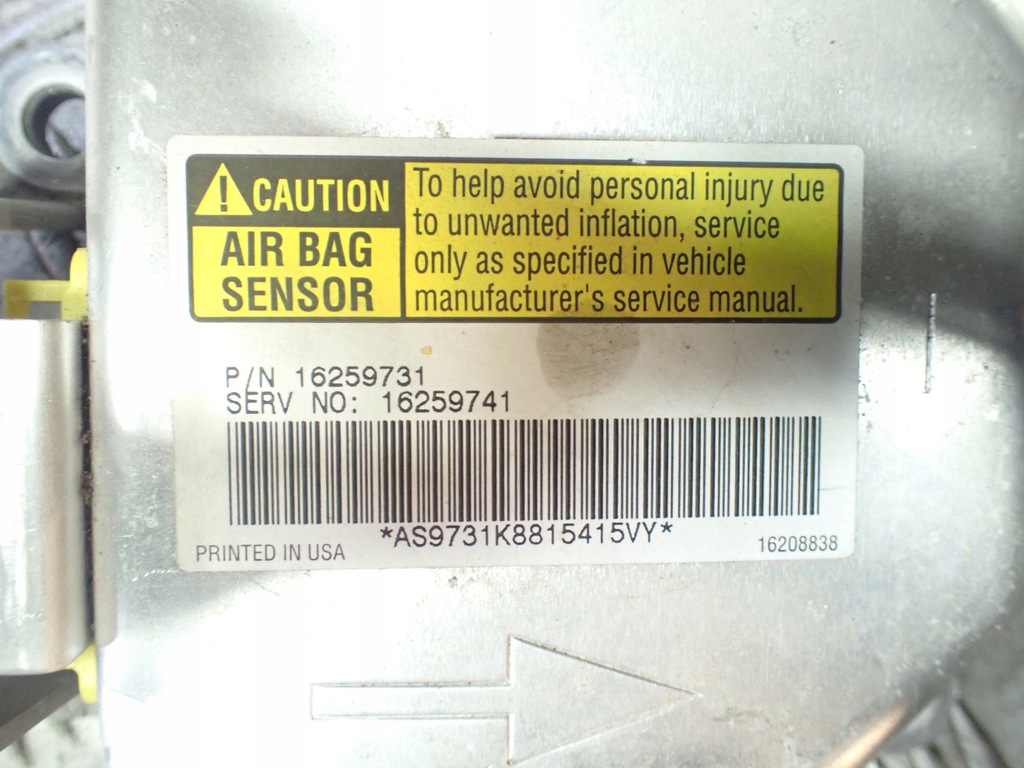 фото №7, Датчик подушек chevrolet corvette c5 2001