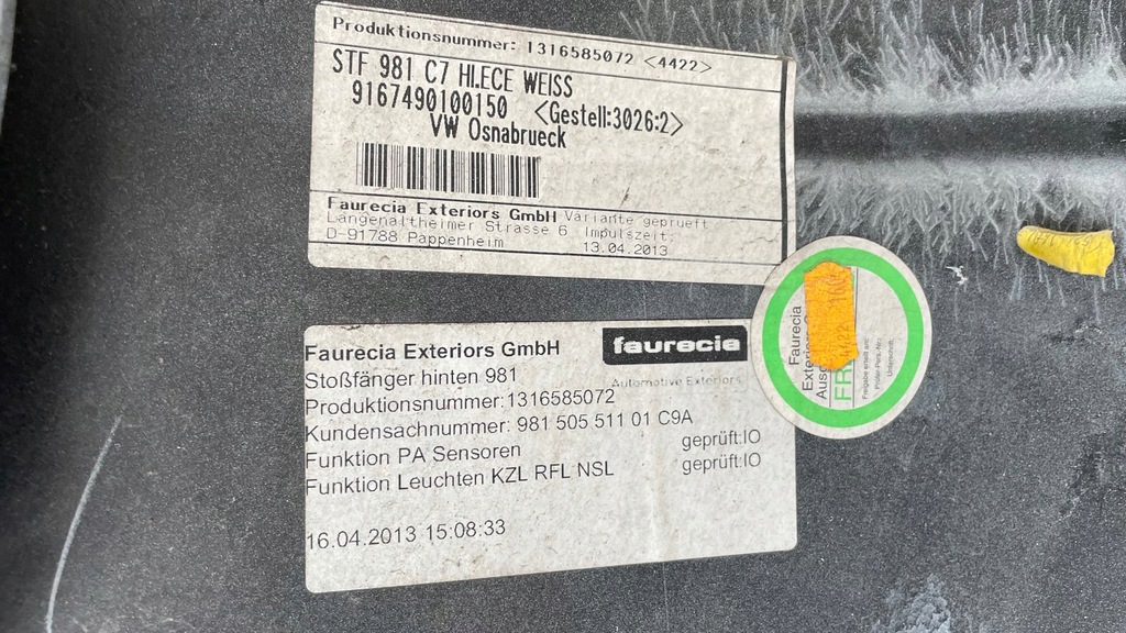 фото №7, Porsche cayman 981 бампер задній задня