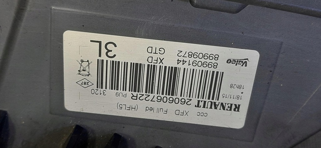 Фара лівий перед передня full led renault talisman 260606722r Київ