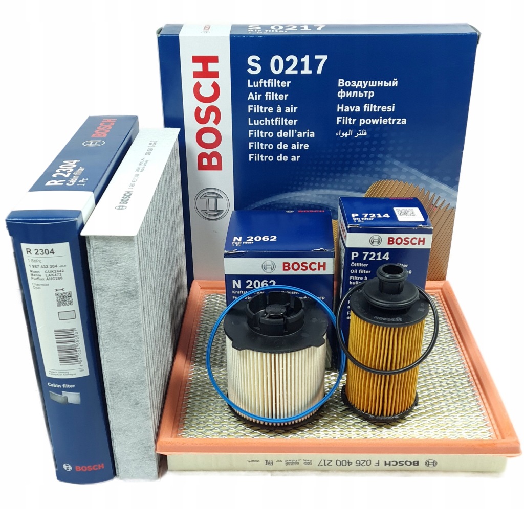 Купити 4 фільтри bosch opel cascada zafira c 2.0 cdti b20dth 170 km