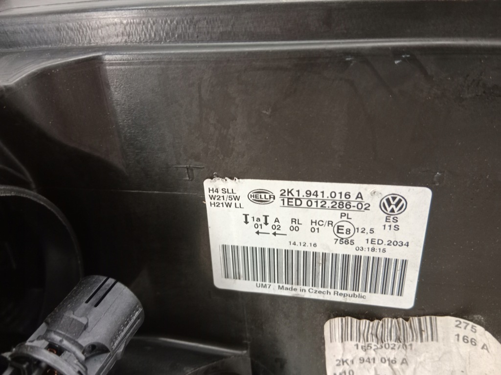 фото №9, Vw caddy 2k1 14- лампа права перед