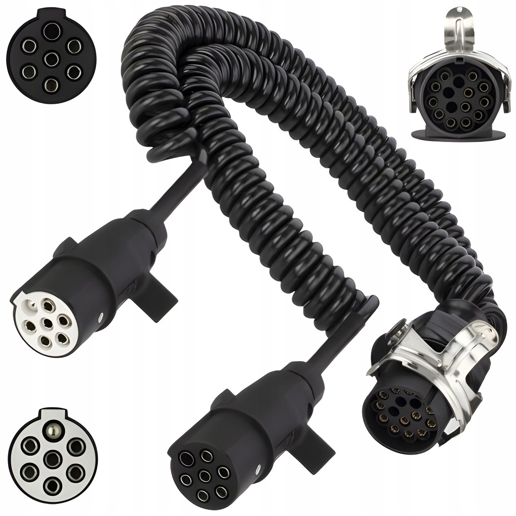 фото №1, Шланг спиральный адаптер штекер 15pin/x2 7pin полуприцеп