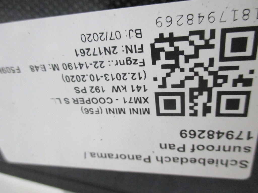 фото №9, Дах панорама cooper s mini f56 20r