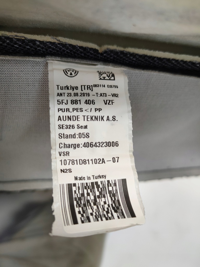 фото №8, Tarraco сиденье мат нагревательная сиденье перед передний обшивка левый 5fj881375