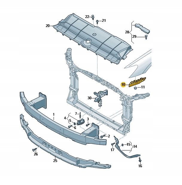 Купить Audi оригинальный номер 4k0807283 направляющая бампера