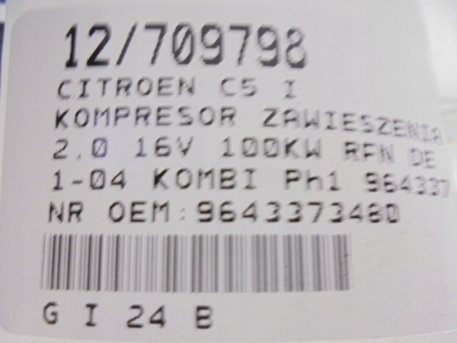 фото №11, Citroen c5 i компрессор подвеска насос 9643373480 2,0 16v