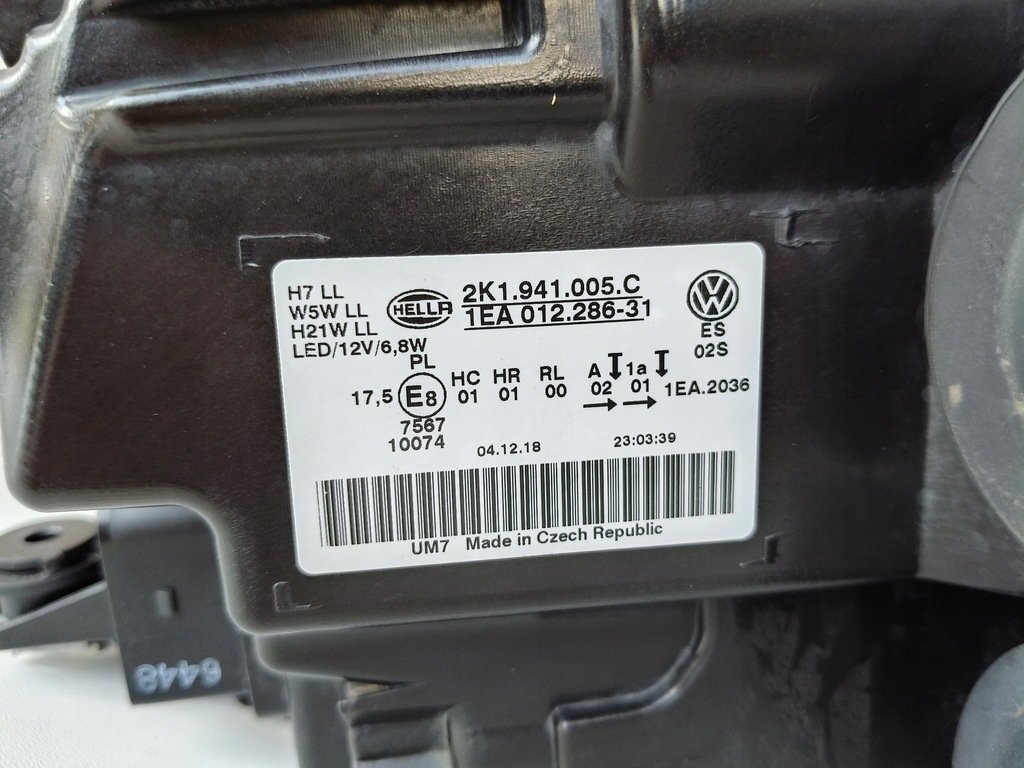 фото №10, Лампа левая фара vw caddy 2k 2k5 15- led