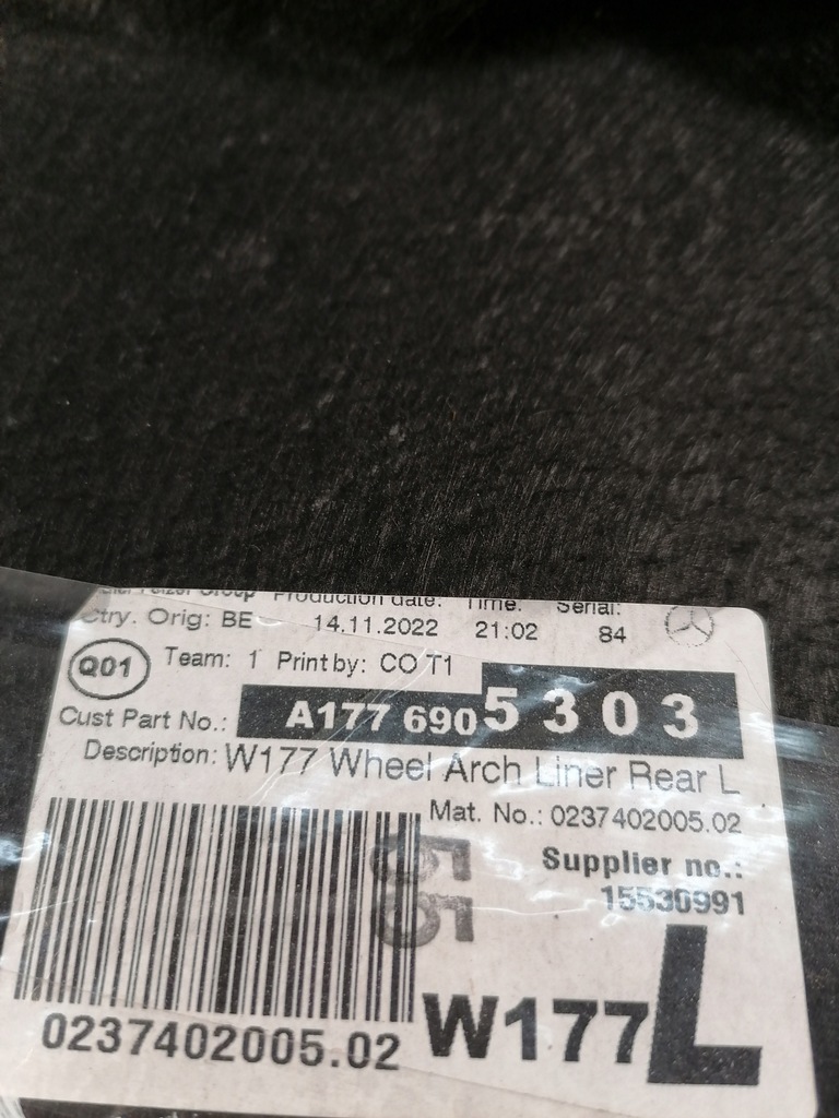 фото №9, Mercedes w177 подкрылок левый задняя a1776905303