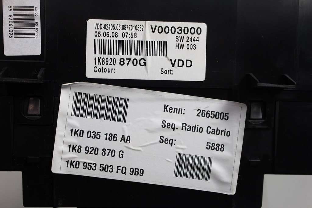 фото №5, Vw scirocco прилади прилади 1k8920870g дизель приладова панель лічильник набір індикатор