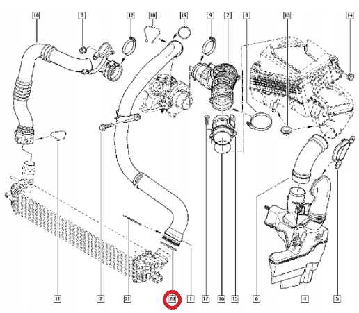 фото №2, Прокладка трубка turbo renault laguna iii 2.0dci