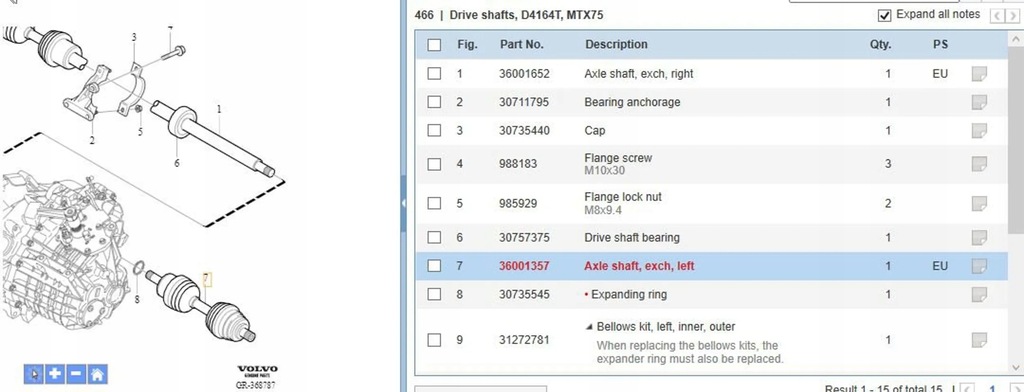 фото №6, Volvo s40 2009 ліва сторона привідний вал
