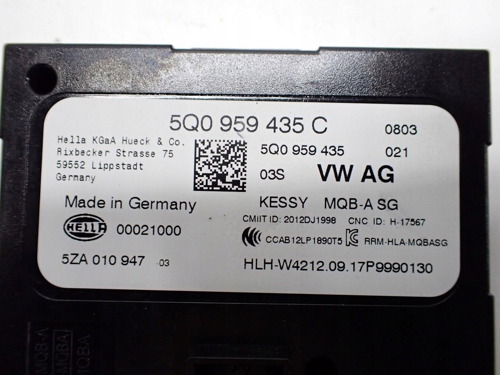 фото №3, Модуль блок керування kessy 5q0959435c skoda rapid 17r