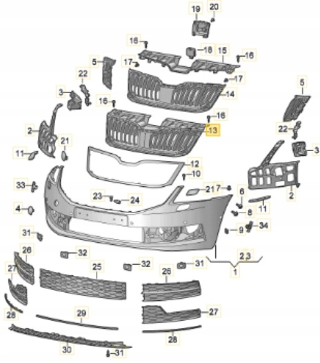 фото №3, Решётка радиатора решётка радиатора skoda octavia 03.2017-