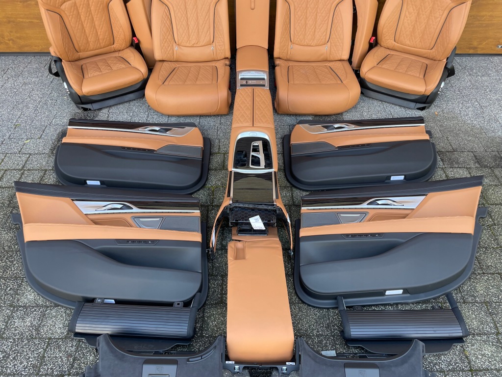 фото №7, Bmw g12 сидіння заднє сидіння оббивка nappa sanddle cognac монітори масаж full