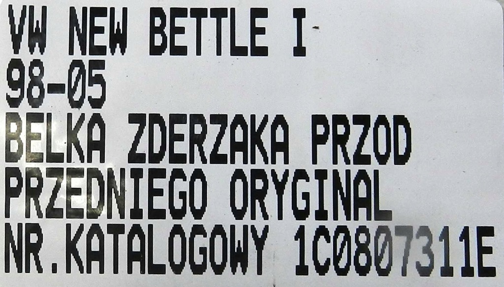 фото №12, Балка бампера перед передняя vw new beetle 1c0807311e
