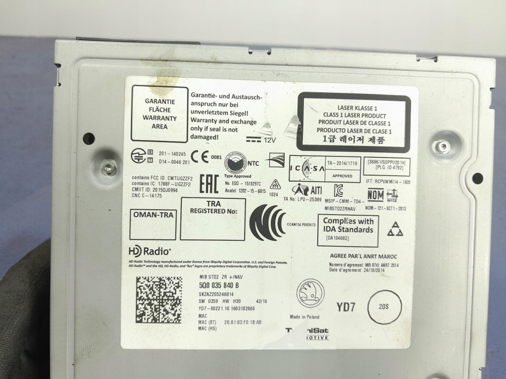 фото №6, Skoda octavia iii радіо навігація зчитувач модуль 5q0035840b